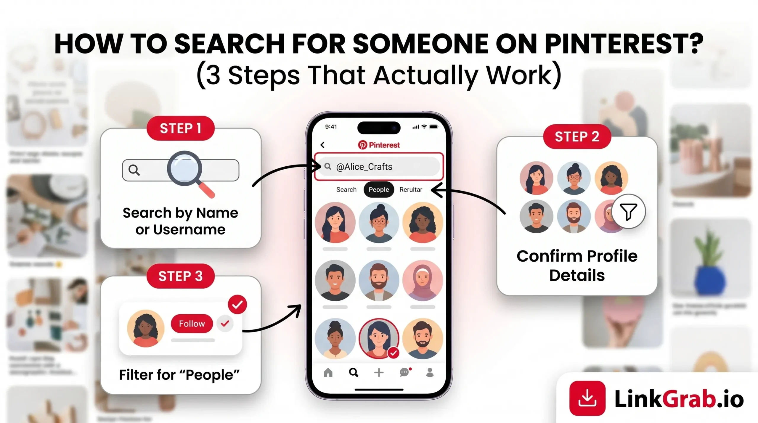 how do i search for someone on pinterest